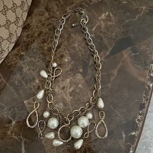 J. Crew pearl and silvery colored necklace